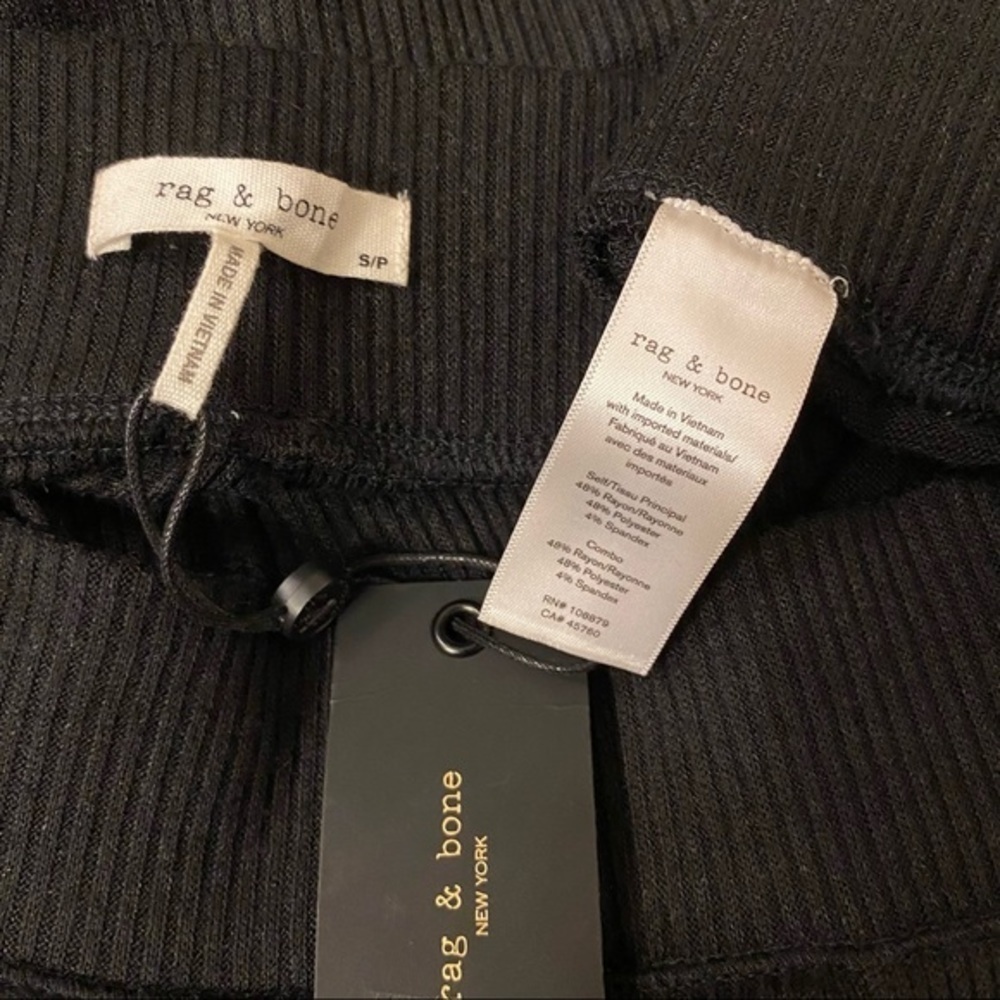 rag & bone Rib Knit Joggers in Black Size S - Picture 11 of 12